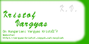 kristof vargyas business card